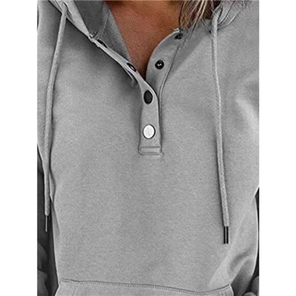 Drawstring Kangaroo Pocket Dropped Shoulder Hoodie - Picture 2 of 6